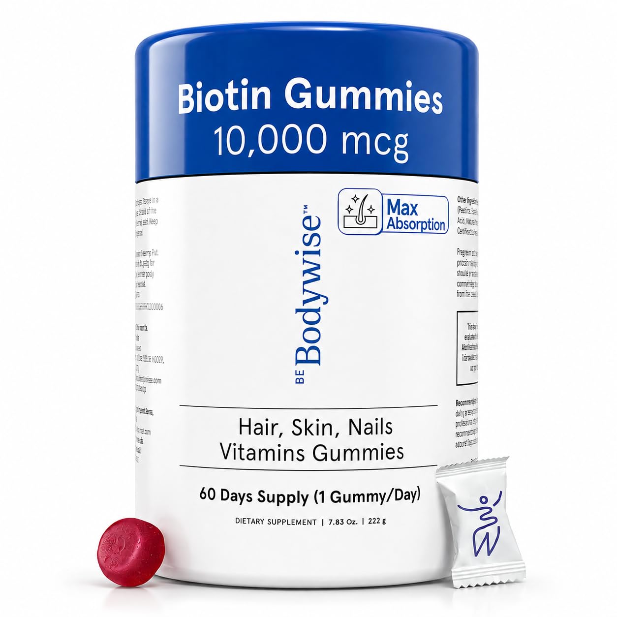 Be Bodywise Biotin 10000mcg Gummies, 60 Count