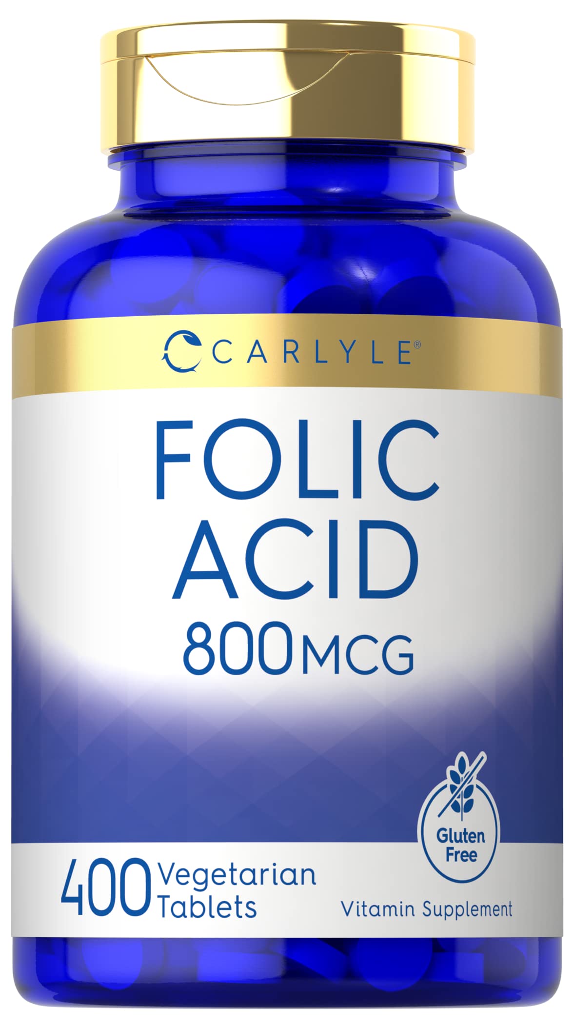 Carlyle Folic Acid 800 Mcg Tablets, 400 Count