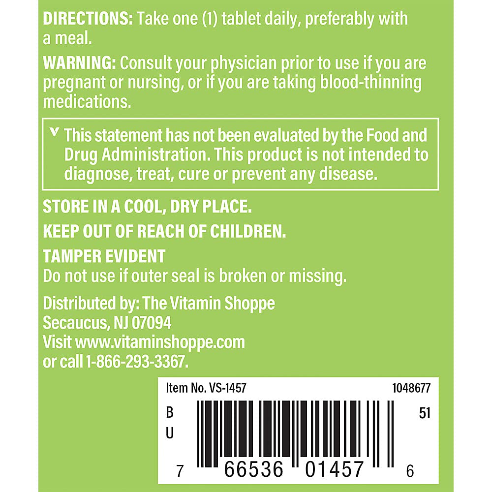 The Vitamin Shoppe Garlic Extract 6000mcg Allicin - Heart & Cholesterol Support Odorless 650mg, 100 Tablets