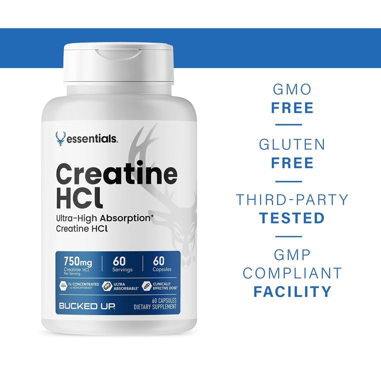Bucked Up Creatine HCl Capsules 60 Count
