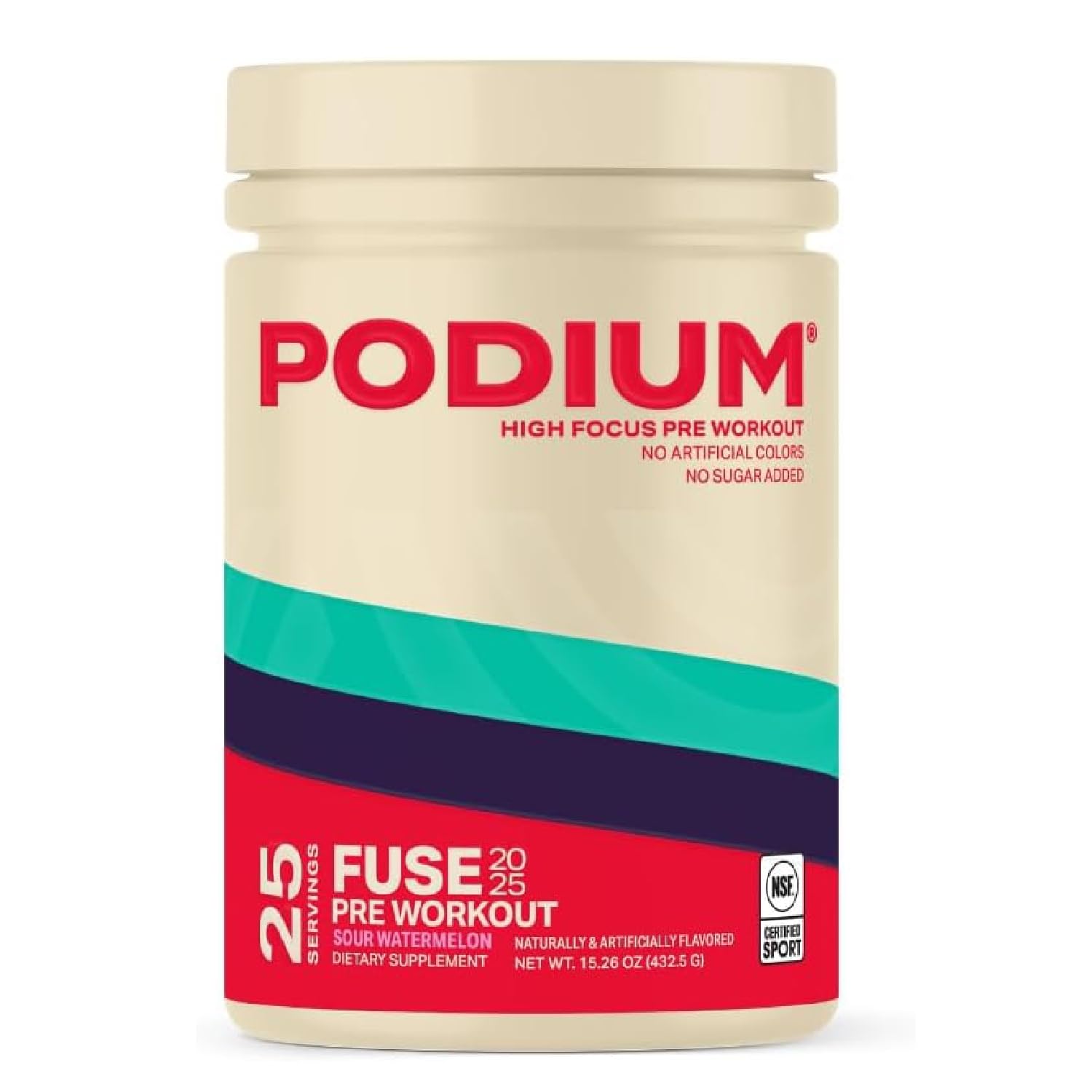 Podium Nutrition Fuse 2025 Pre Workout Powder Sour Watermelon 6 oz