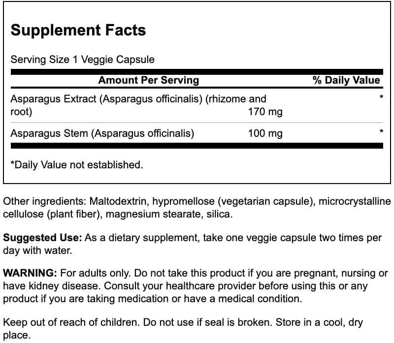 Swanson Asparagus Extract Capsules 60 Count