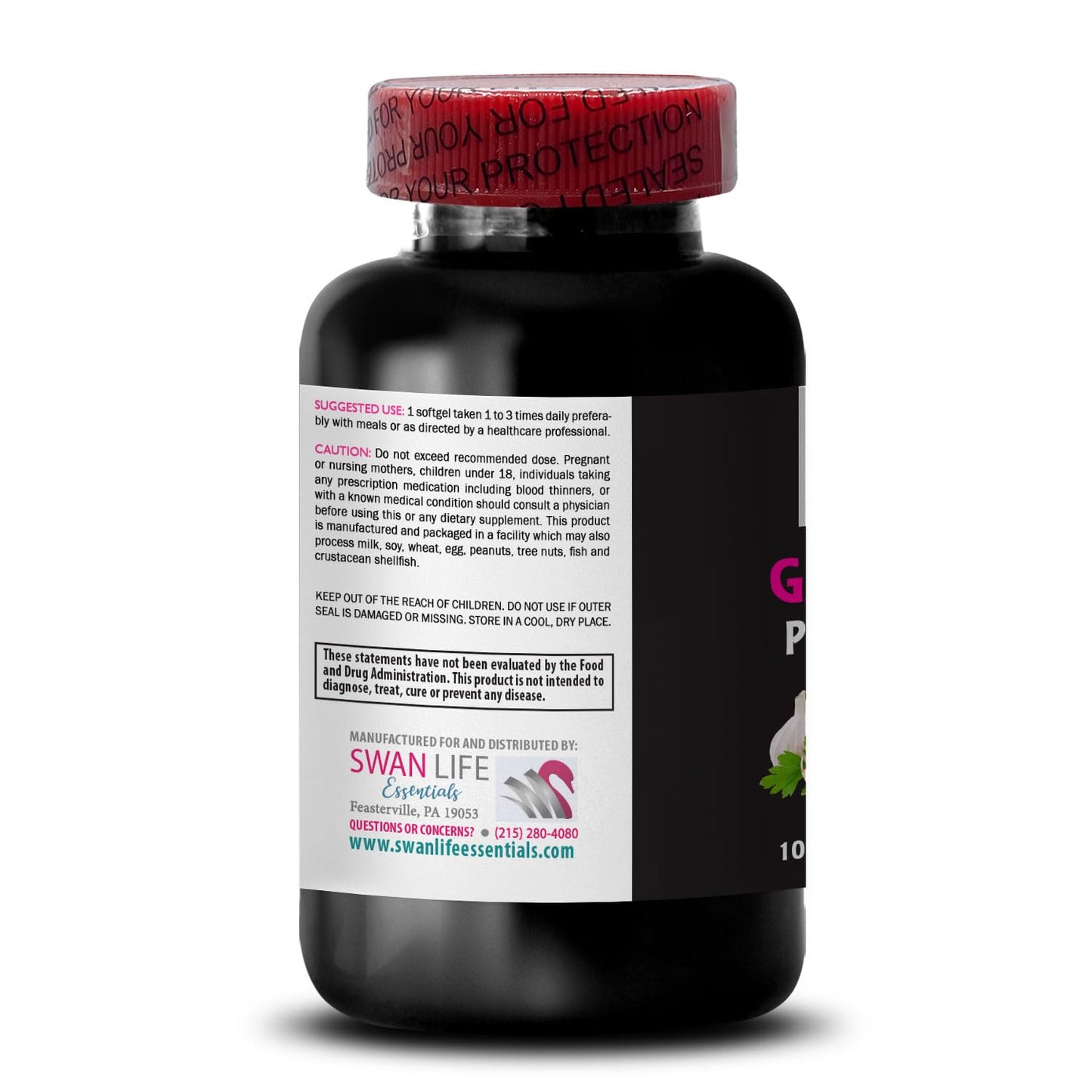 SWAN LIFE ESSENTIALS Garlic and Parsley Odorless Capsules, 300 Capsules