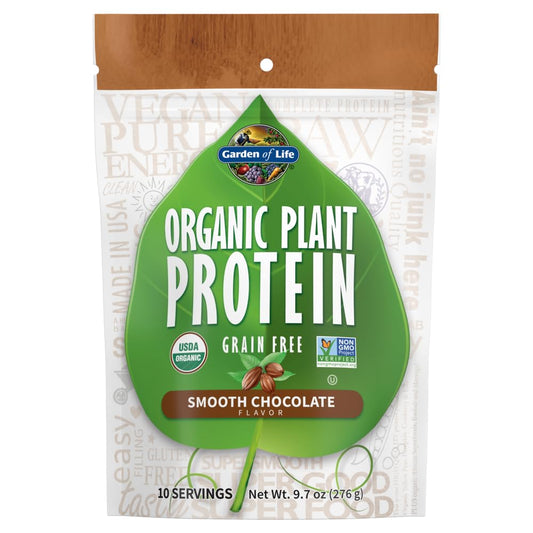 Garden of Life Organic Plant Protein Chocolate Flavor Protein Powder with Probiotics & Enzymes, 10 Servings