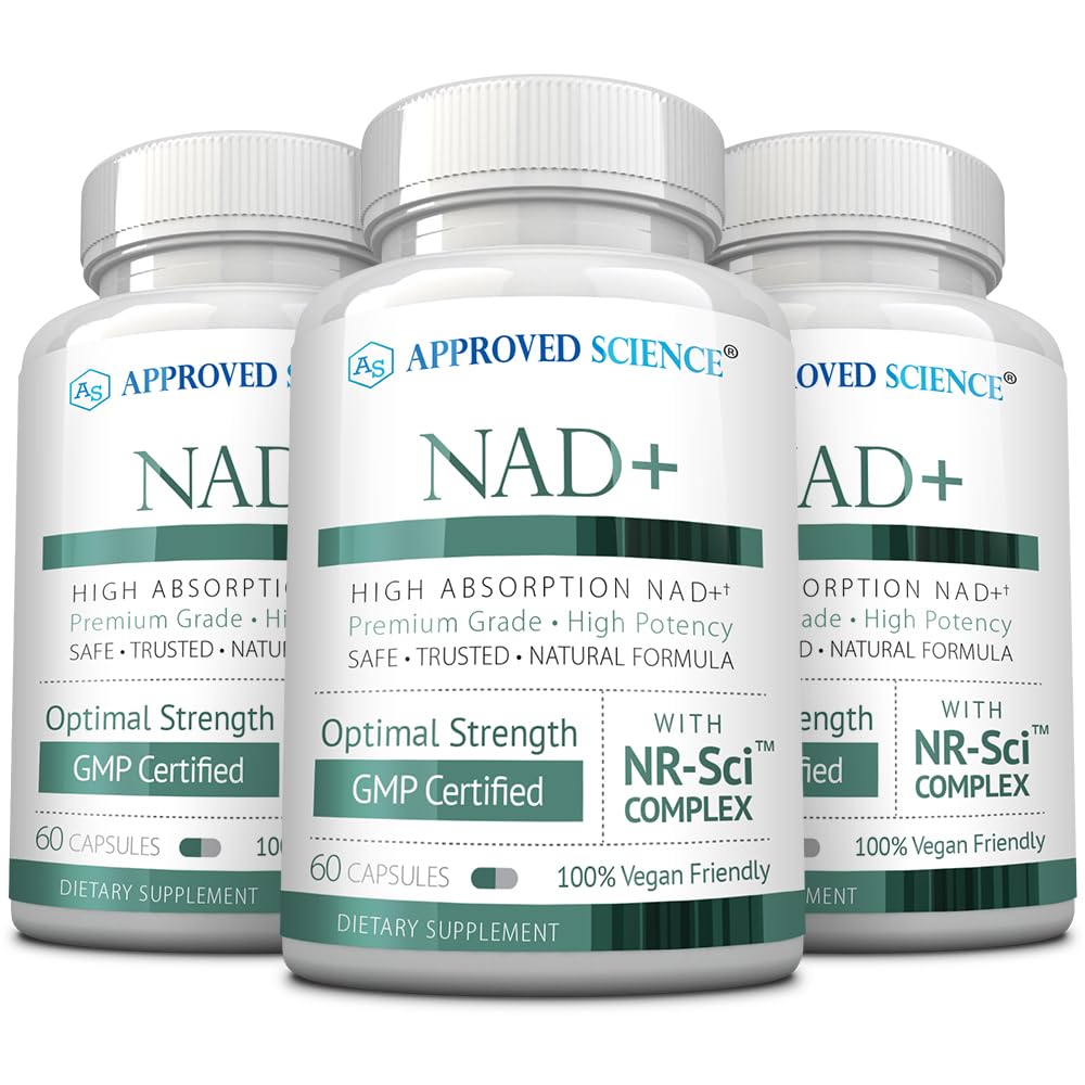 Approved Science NAD+ 300mg NR, Quercetin, Vitamin B2, BioPerine, 180 Capsules