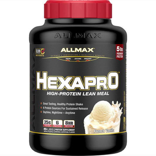 ALLMAX HEXAPRO Whey Protein Powder French Vanilla 80 Servings