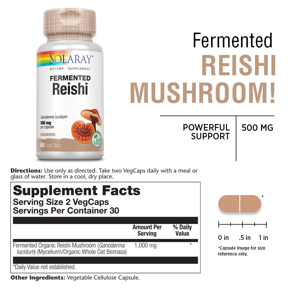 SOLARAY Fermented Reishi Mushroom 500mg VegCaps 60