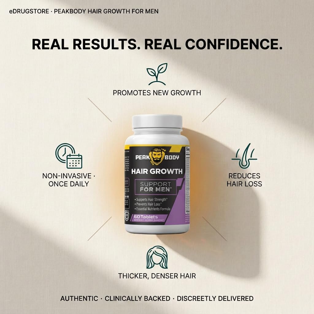 Peak Body Hair Growth Support for Men 60 Tablets