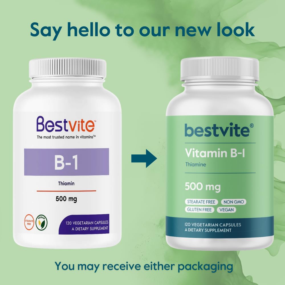 BESTVITE Vitamin B-1 (Thiamin) 500mg Capsules, 240 Capsules
