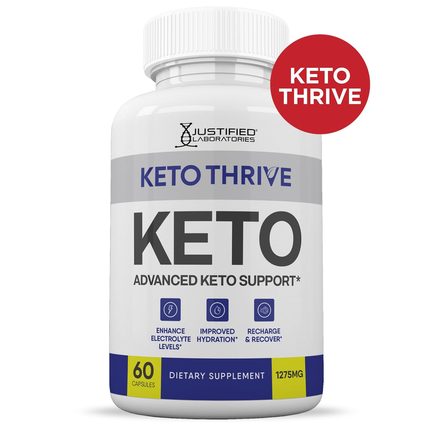 Justified Laboratories Keto Thrive Keto ACV Pills 1275MG Keto Support Blend Capsules 120 Capsules