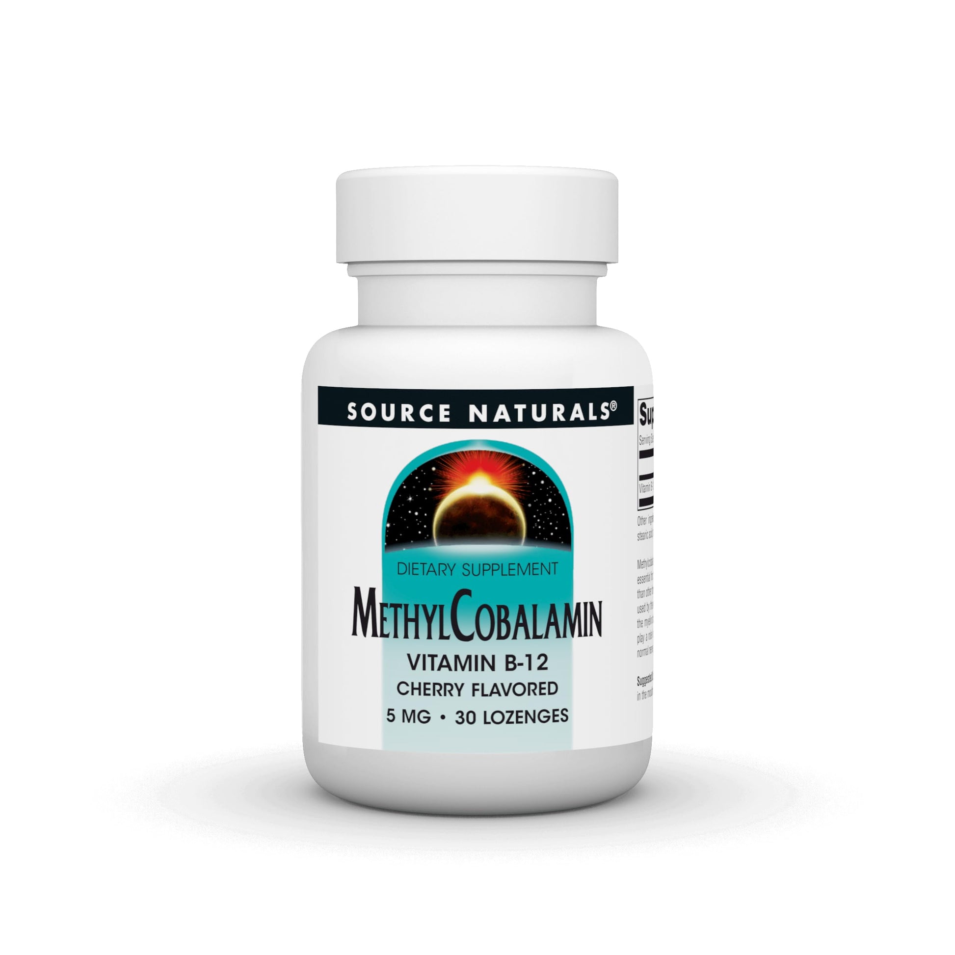 Source Naturals Methylcobalamin Vitamin B-12 5mg Lozenges, 30 Lozenges