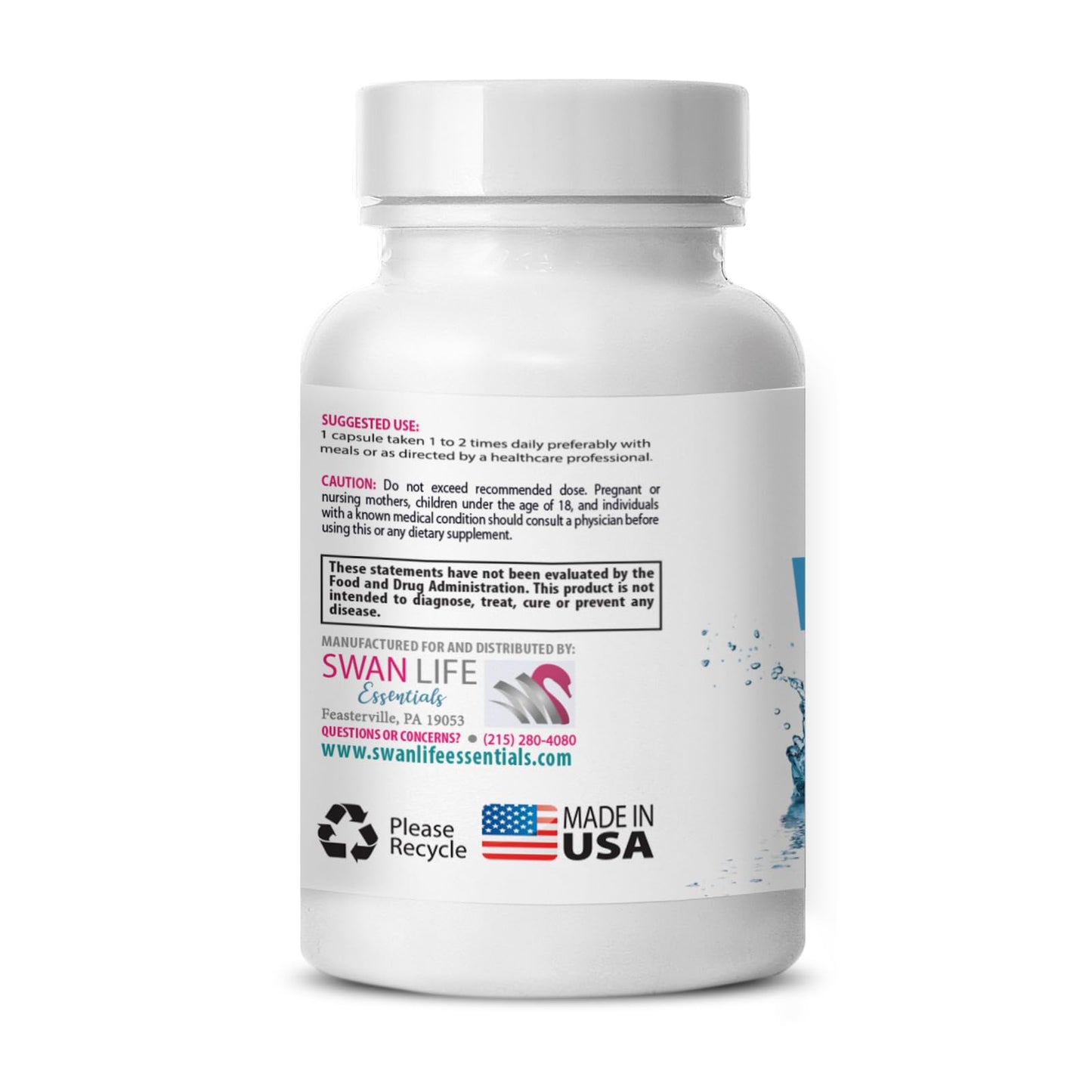 SWAN LIFE ESSENTIALS Water Away Diuretic Capsules, 60 Count
