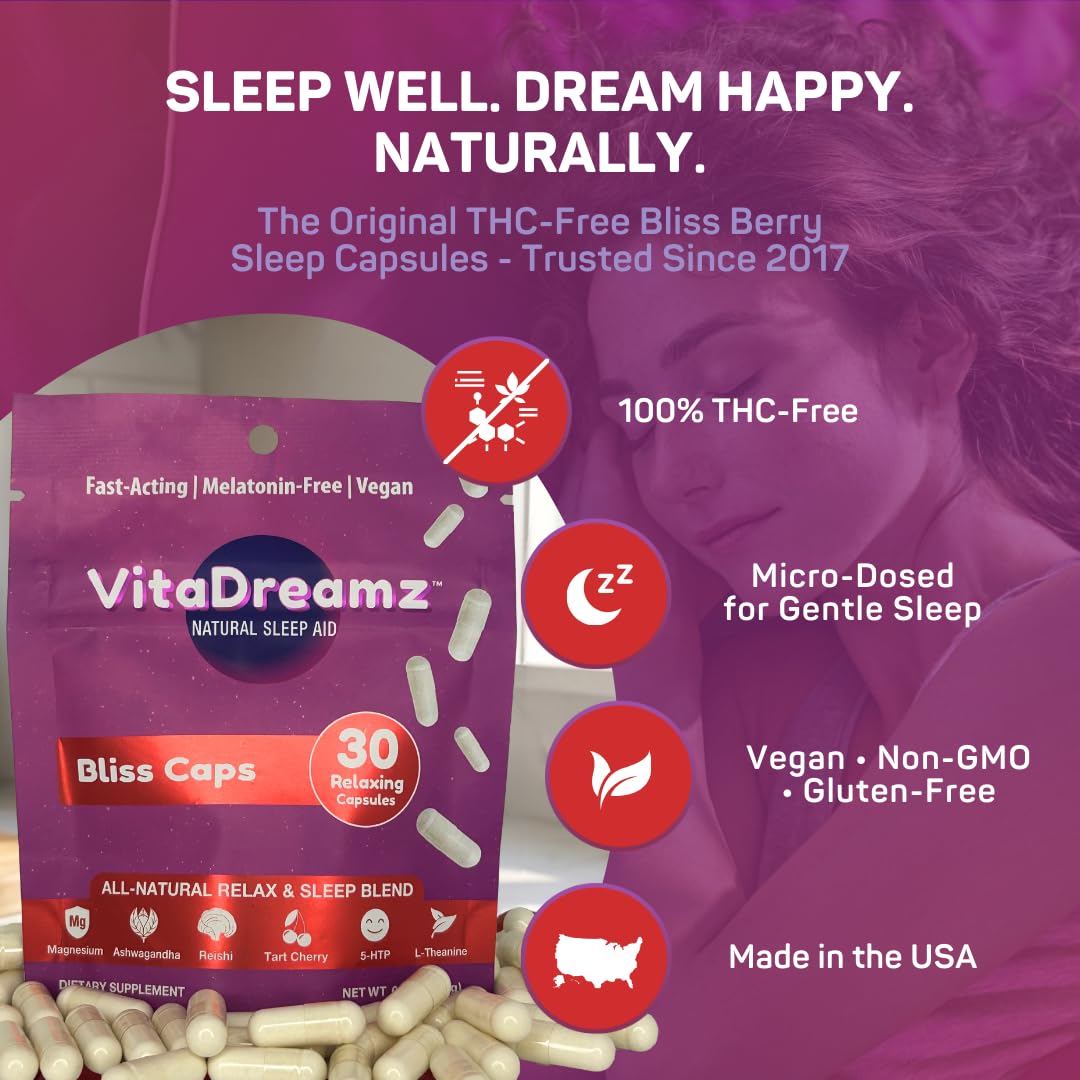 VitaDreamz Melatonin-Free Sleep Capsules, 30 Count