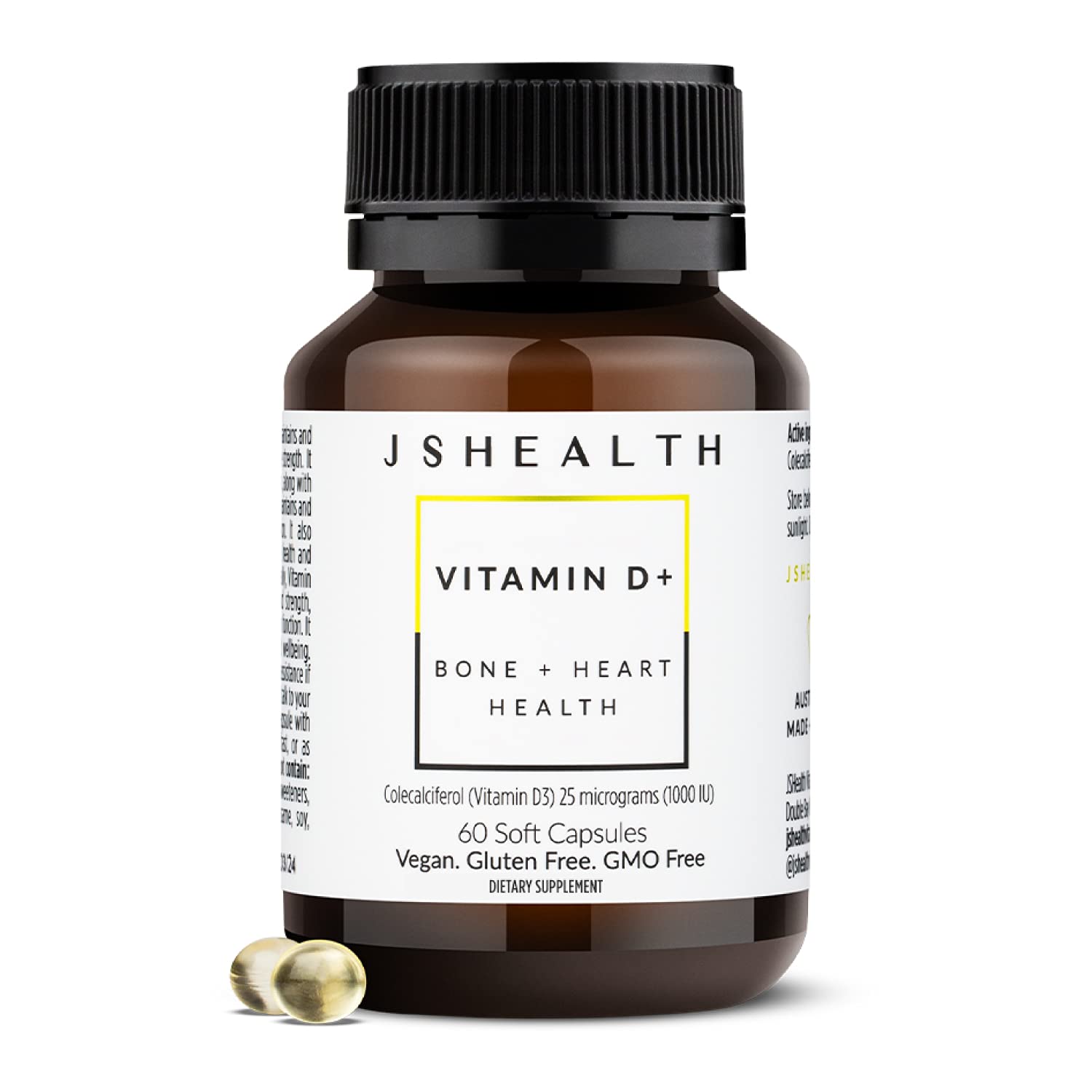 JSHealth Vitamin D3 1000IU Capsule, 60 Count