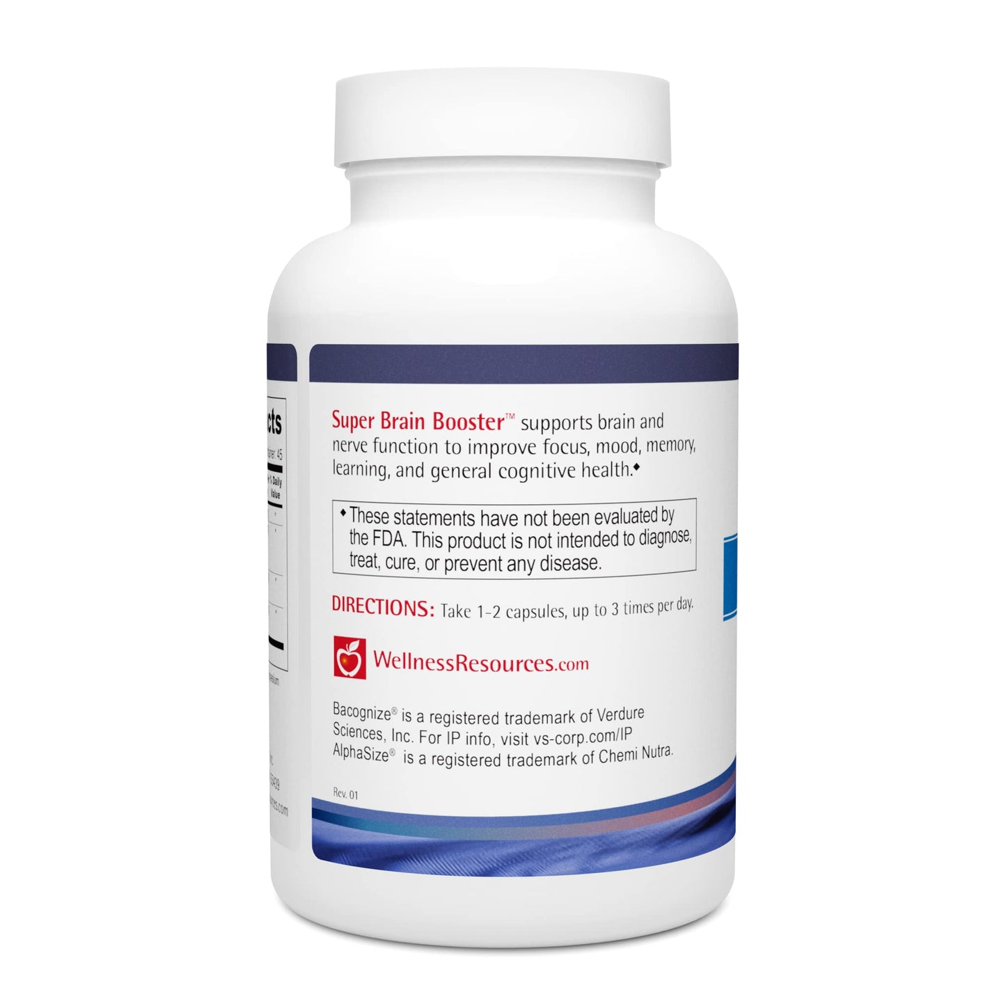Wellness Resources Super Brain Booster with Phosphatidylserine, N-Acetyl Tyrosine, Alpha GPC and Bacopa for Mental Clarity, Focus and Memory Capsules, 90 Count