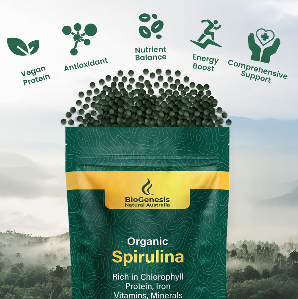 Biogenesis Organic Spirulina Mini Tablets 1000 Count