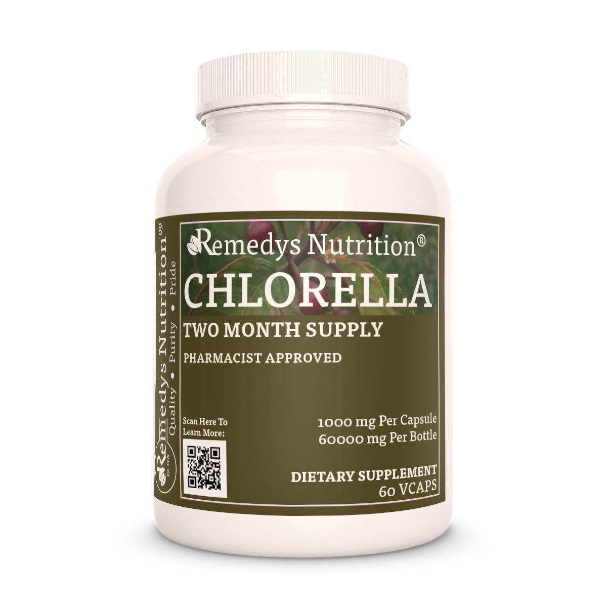 Remedy’s Nutrition Chlorella Seaweed 1,000 mg Capsules, 60 Count