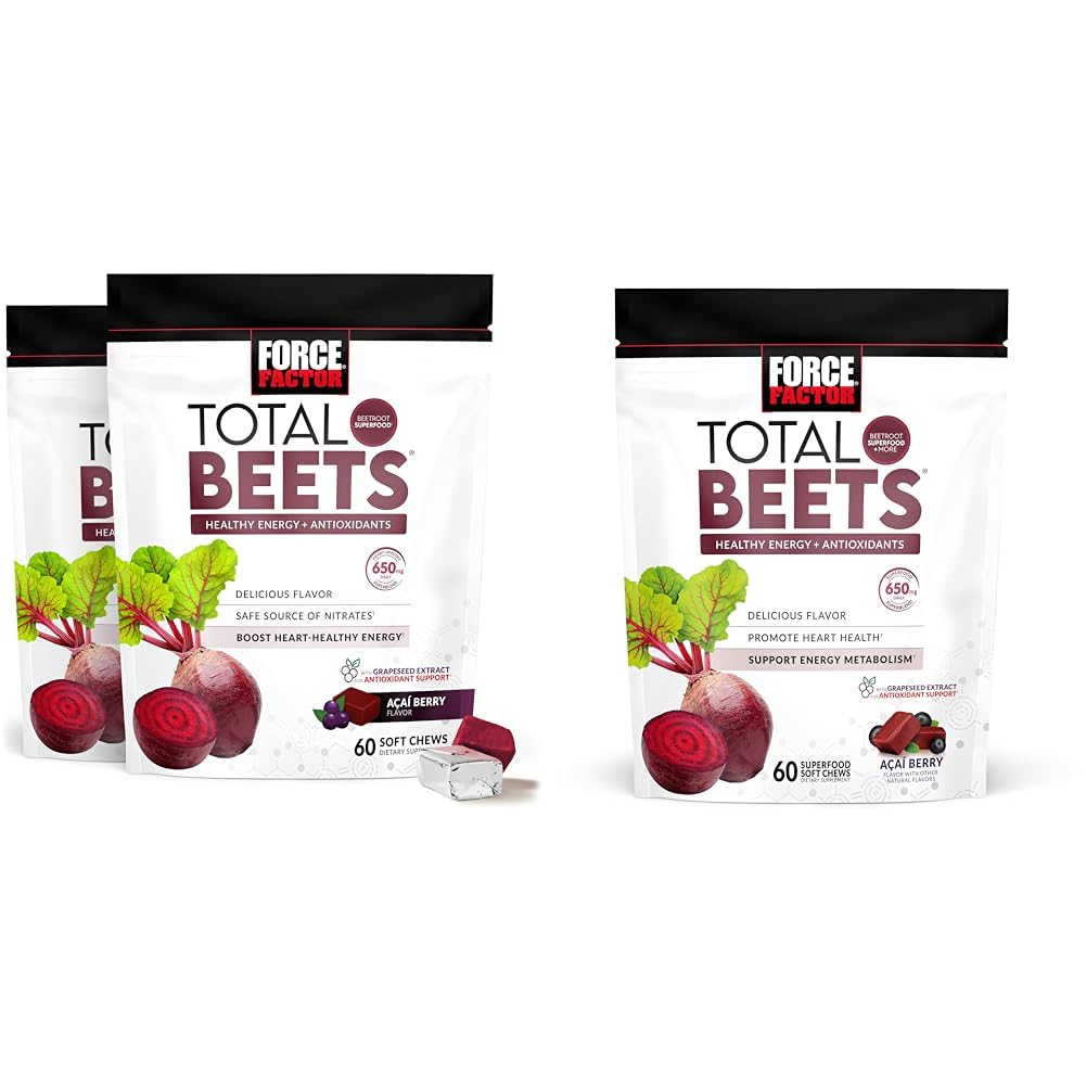 Force Factor Total Beets Soft Chews, 180 Count