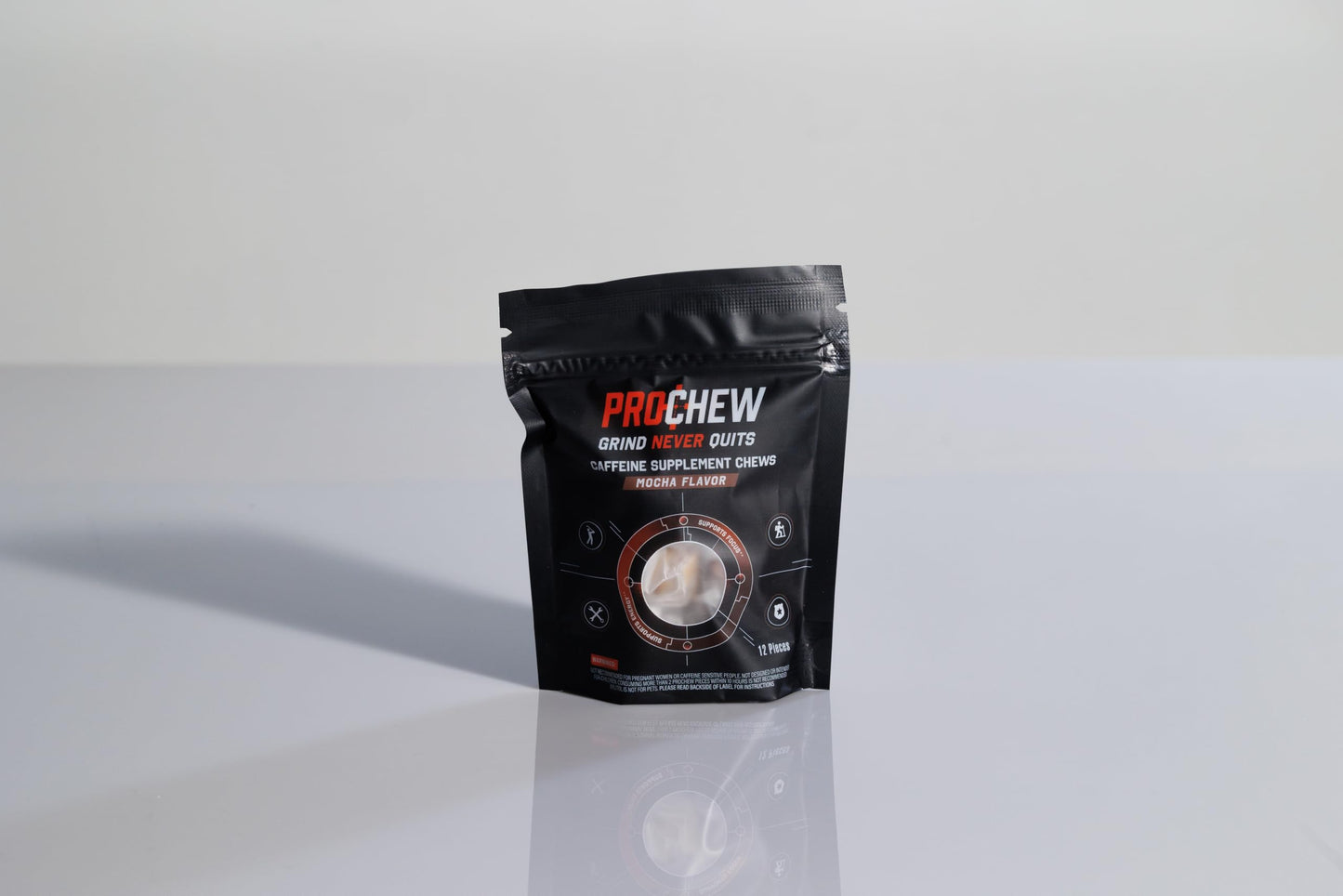 PROCHEW Caffeine Supplement Chews Chewable, Mocha Flavor, 170mg Caffeine, 12 Count
