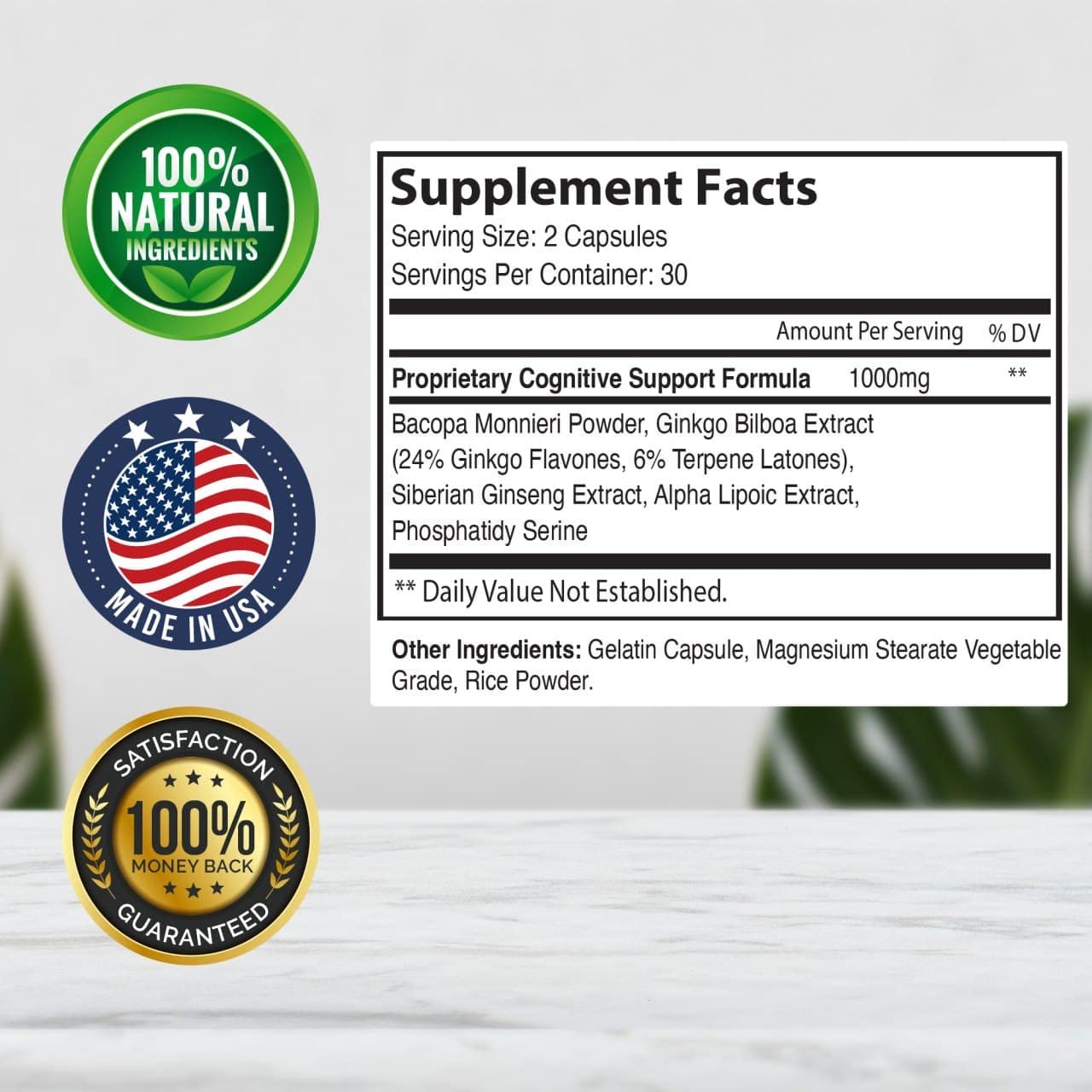 IDEAL PERFORMANCE Reawaken Brain Boost Supplement for Memory Advanced Formula Capsule, 300 Capsules