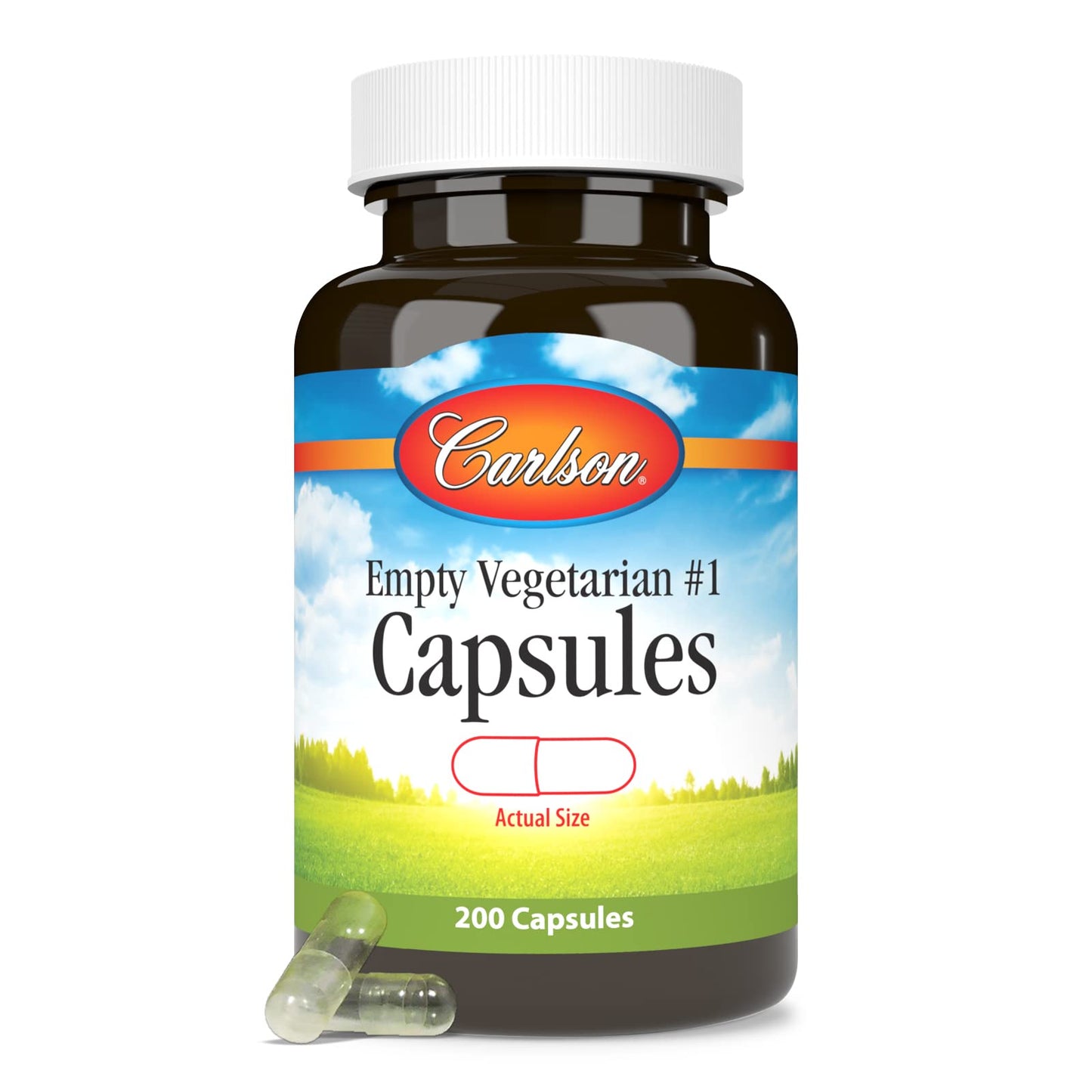 Carlson Empty Vegetarian #1 Medium-Small Capsules, 200 Capsules