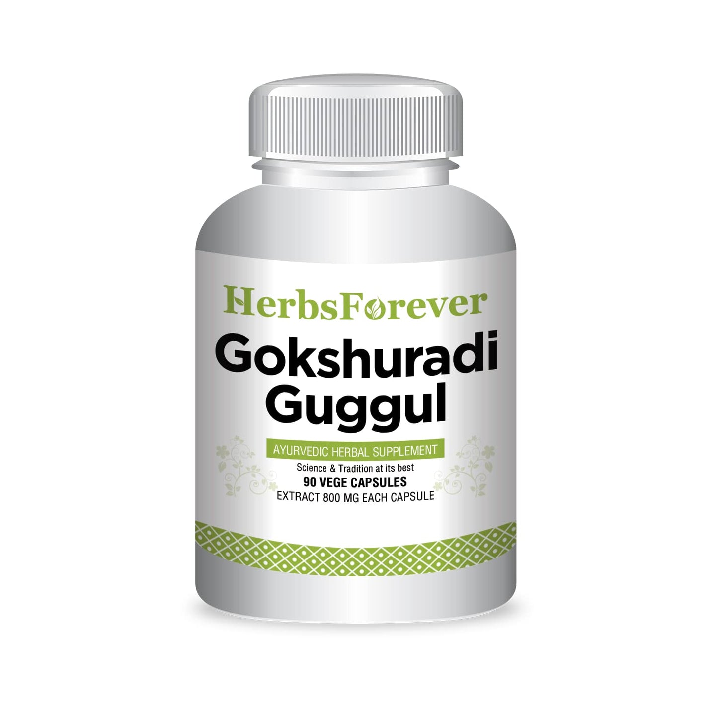 Herbsforever Gokshuradi Guggul Kidney Bladder & Urinary Tract Health, Urogenital & Reproductive Care for Men & Women, Triphala & Trikatu Potent Herb Extracts, Ayurvedic Authentic, 90 Capsules