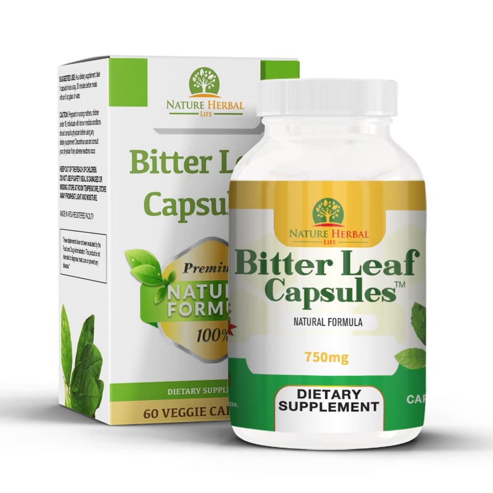 Nature Herbal Life Bitter Leaf Capsules 750 mg, 60 Capsules