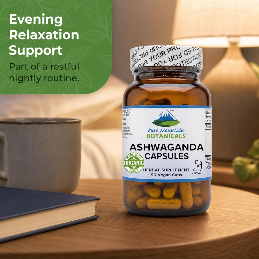 Pure Mountain Botanicals Ashwagandha Capsules 90 Count