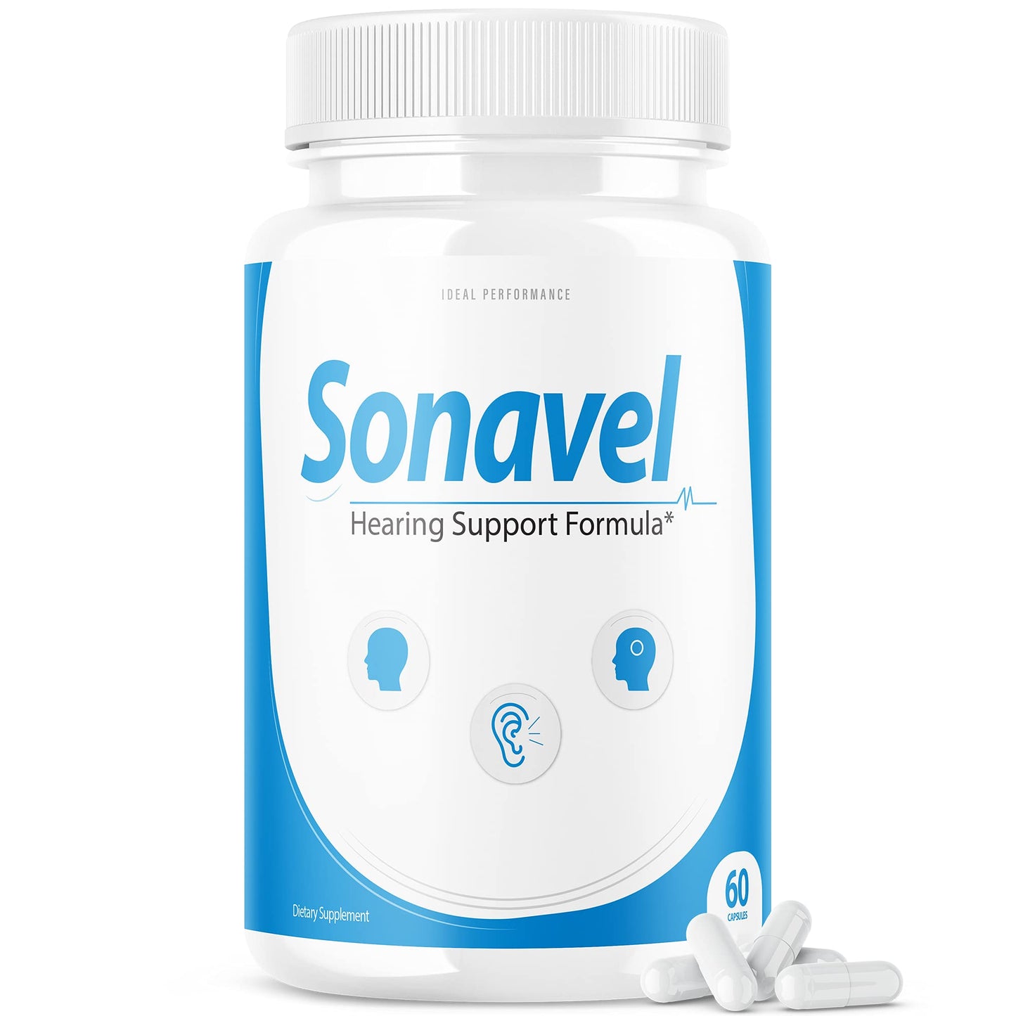 IDEAL PERFORMANCE Sonavel Hearing Support Formula Tinnitus Pills Supplement 60 Capsules