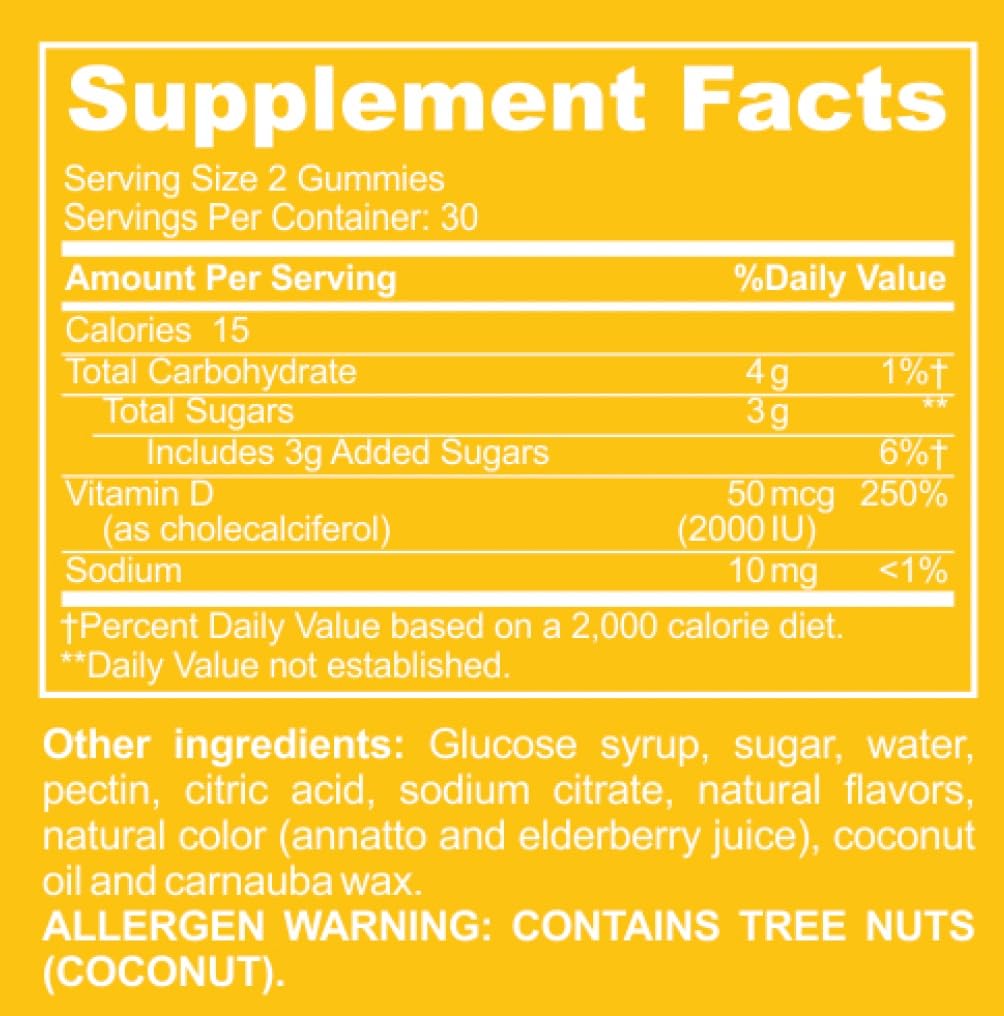 Baby Blues Brightside Vitamin D3 Gummies 60 Count