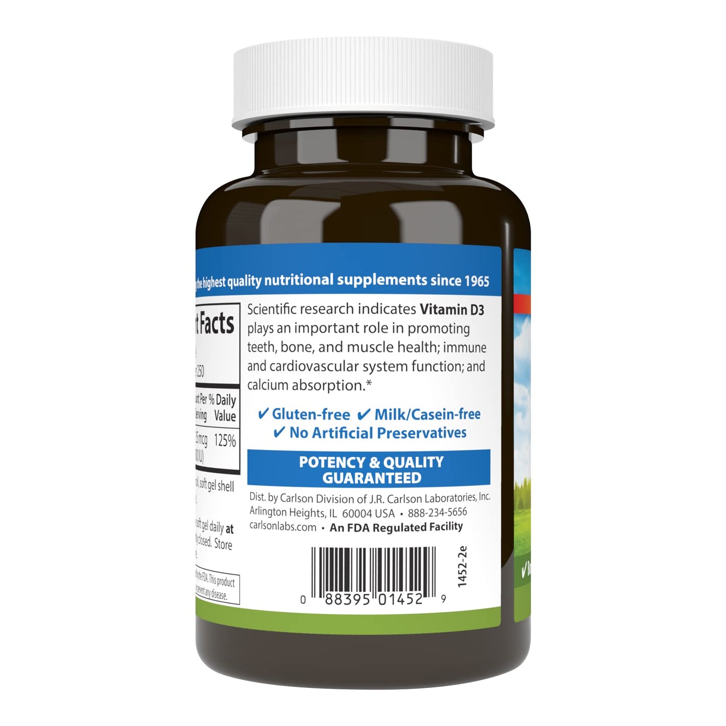 Carlson Vitamin D3 1000 IU Softgels 250 Count