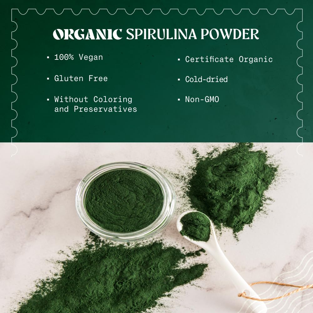 NaturaleBio Spirulina Powder Organic 8 Ounce