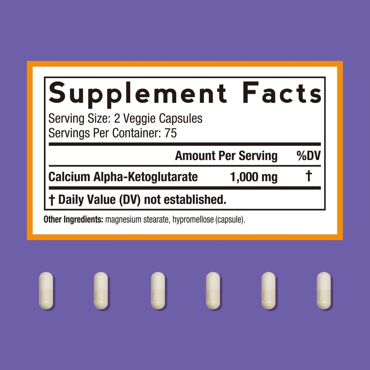 Doctor's Recipes Calcium AKG 1000mg Alpha-Ketoglutarate Capsules 150 Count
