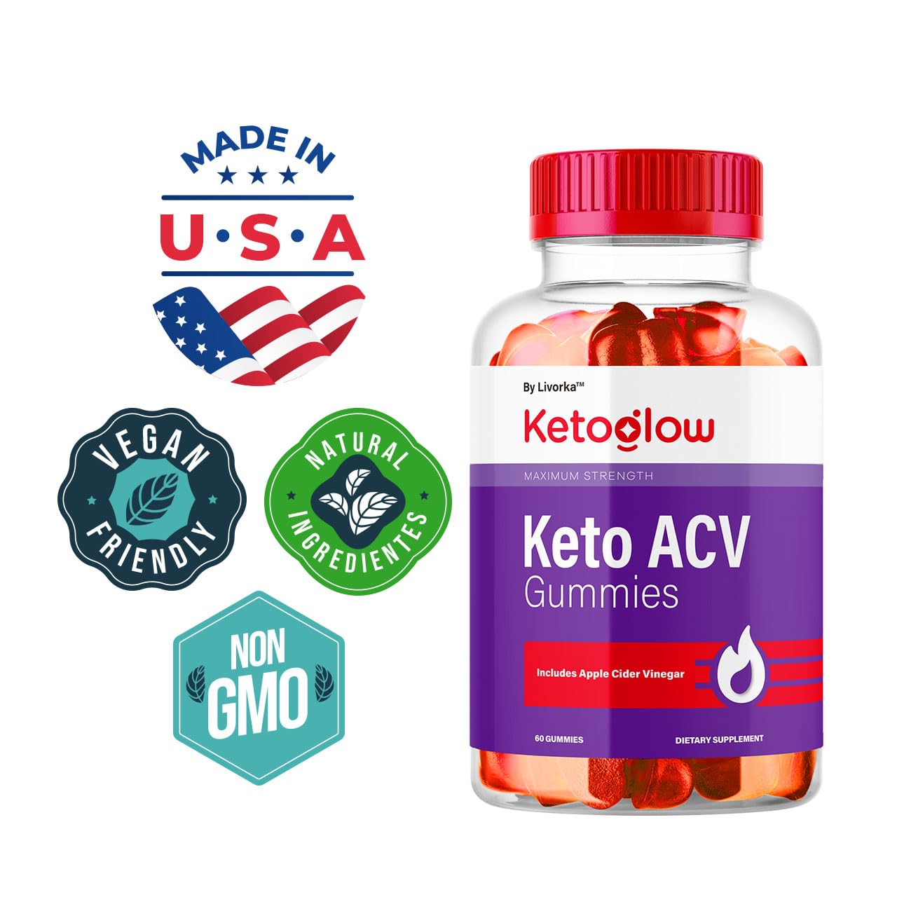 LIVORKA KetoGlow Keto ACV, 60 Gummies