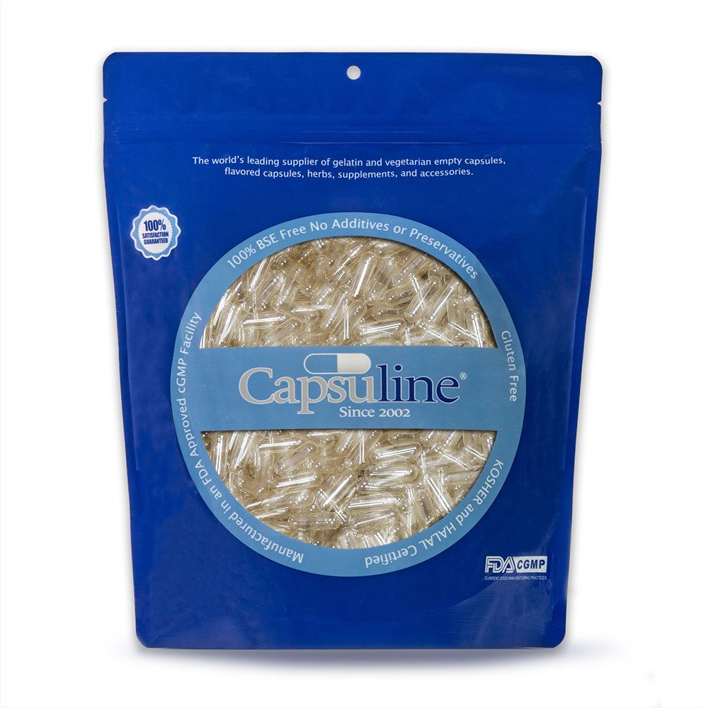 Capsuline Clear Empty Vegetarian Capsules 5000 Count