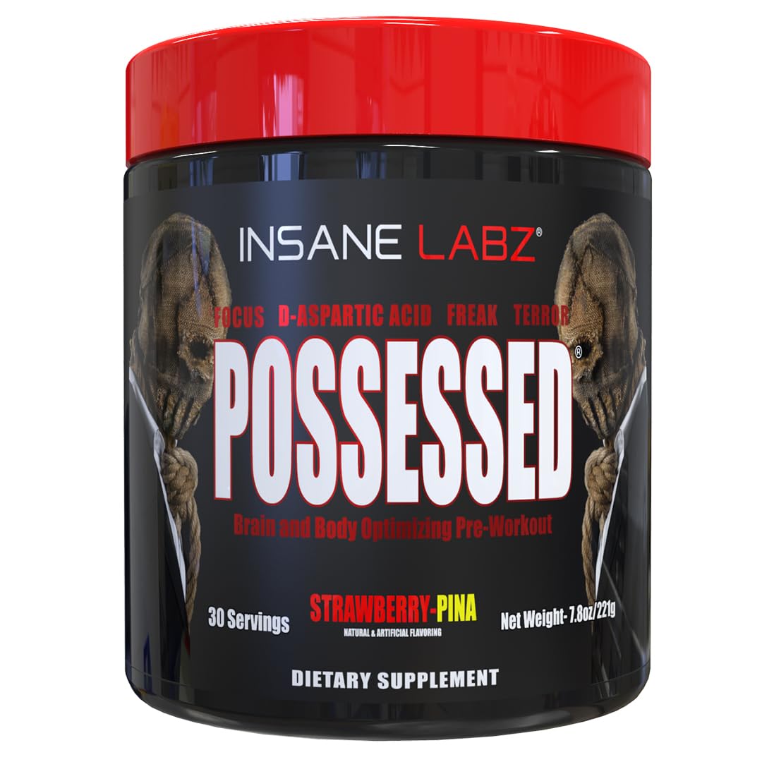 Insane Labz Possessed Low Stimulant Testosterone Boosting Pre Workout Powder 7.8 Ounce