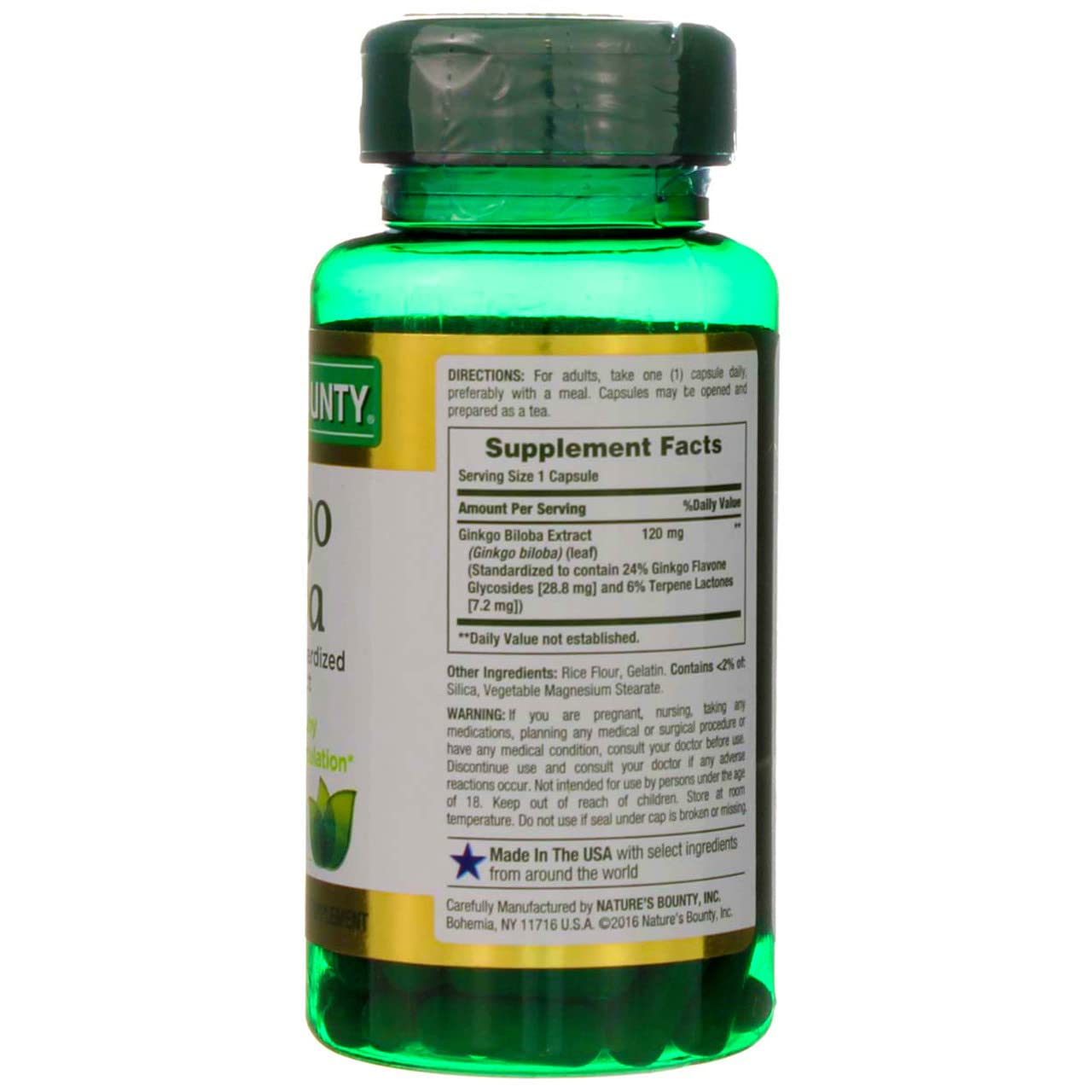 Nature's Bounty Ginkgo Biloba 120 mg Capsule 300 Count