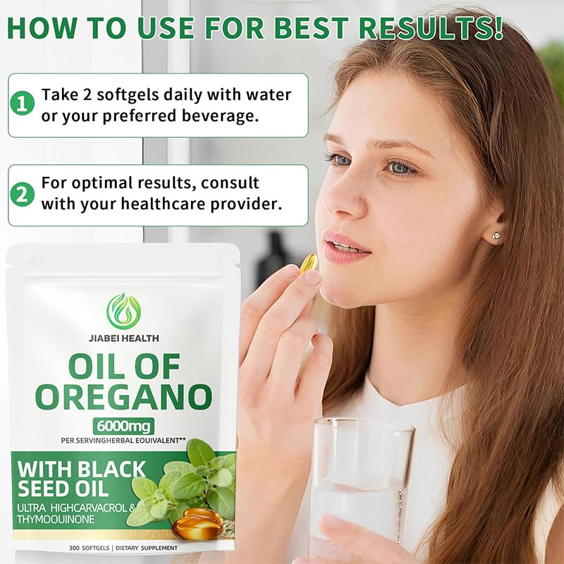 VitaCoeur Oil of Oregano 6000mg Capsules, 300 Capsules