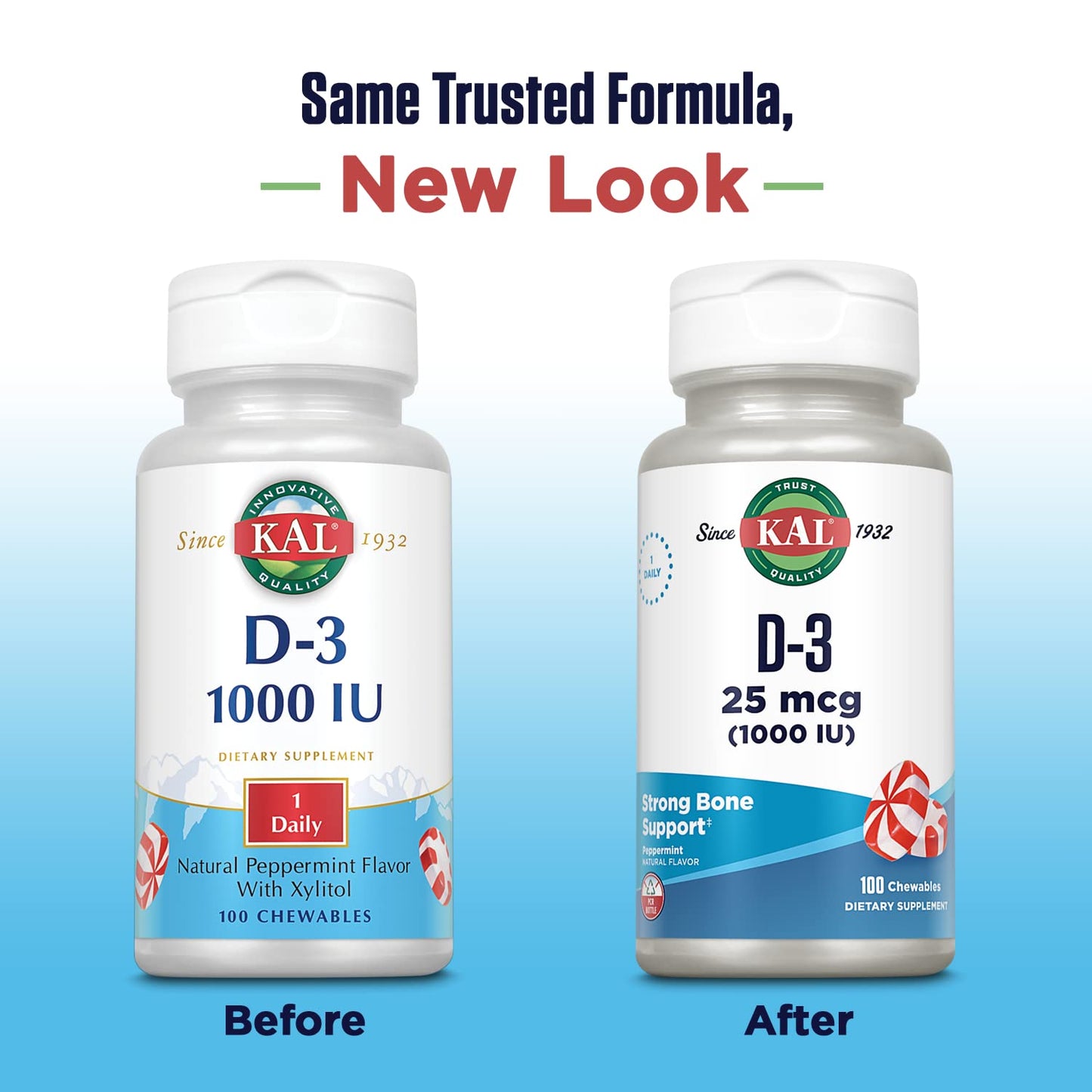 KAL Vitamin D3 1000 IU (25 mcg) Chewables, 100 Chews