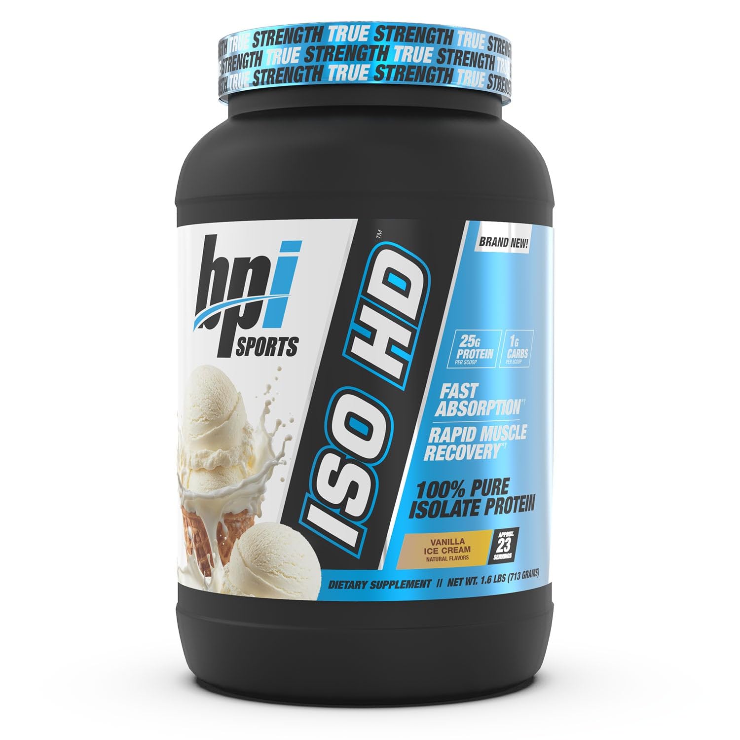 BPI Sports ISO HD Whey Isolate Protein Powder, Vanilla Ice Cream, 23 Servings