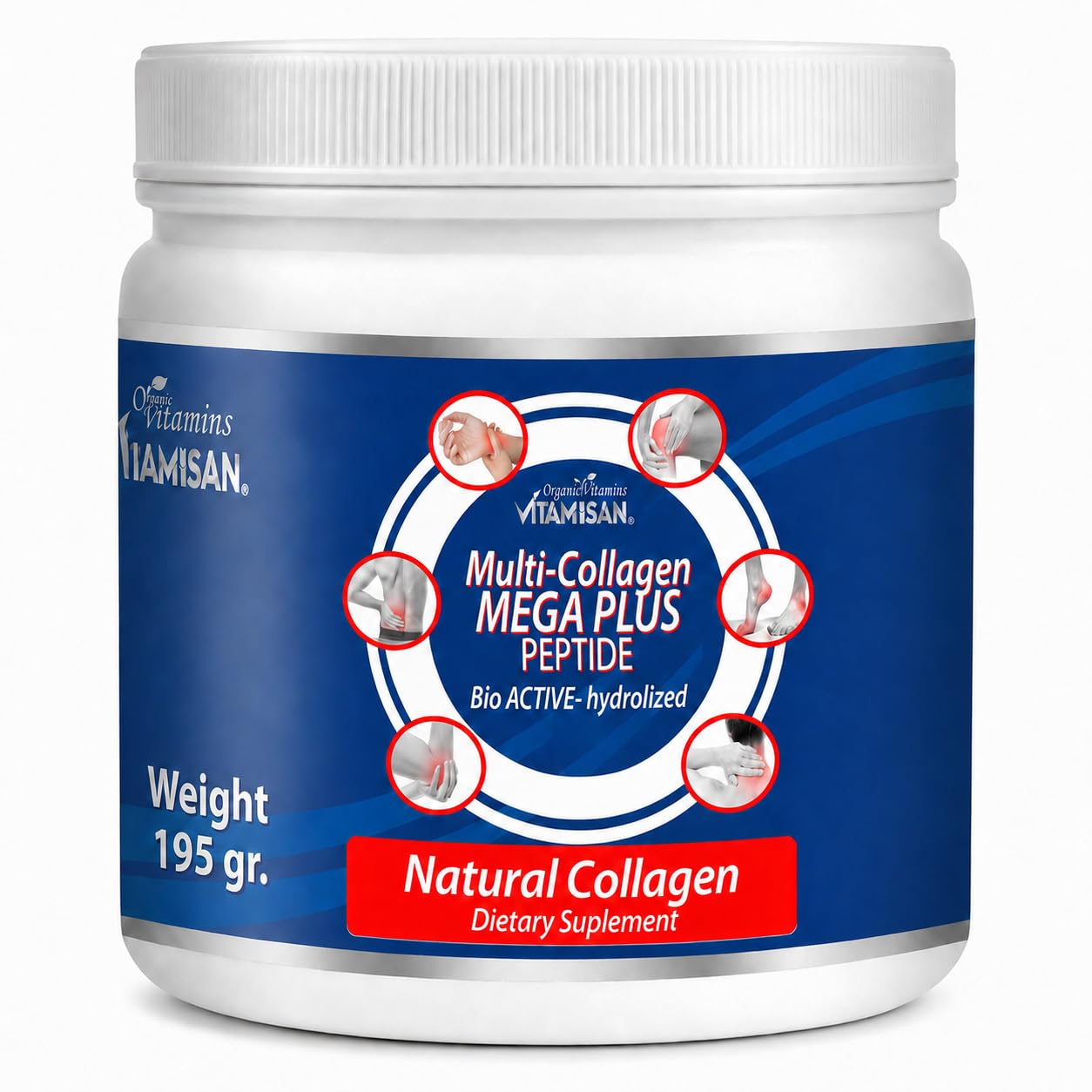 MEGA COLLAGEN Vitamisan Multi-Collagen Peptides Powder, 6.88 Ounces