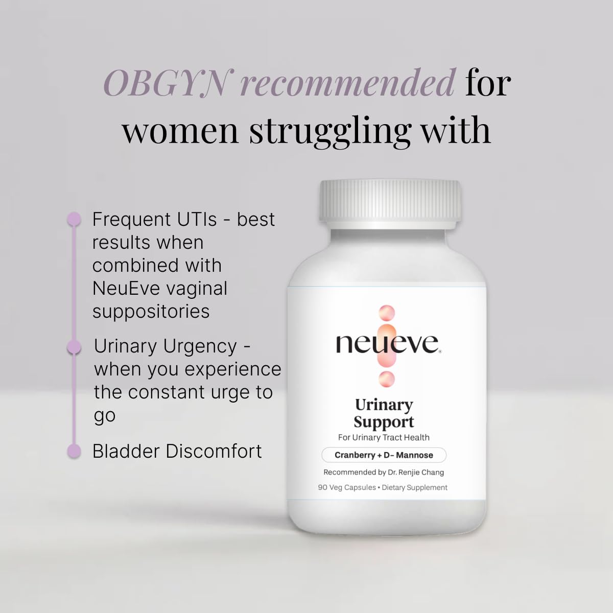 NeuEve Urinary Support Cranberry and D Mannose Supplements for Urinary Health Defense Capsules 1 Count