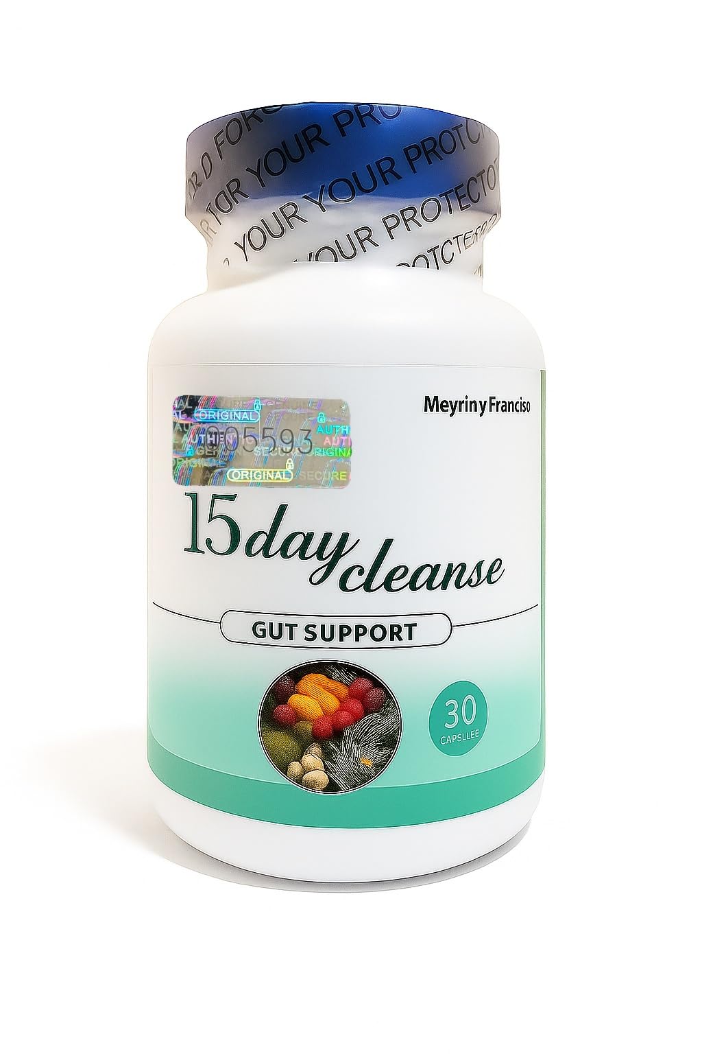 Meyrin y Francisco 15 Day Cleanse, Gut and Colon Support, Advanced Gut Cleanse Detox for Women & Men with Senna, Cascara Sagrada & Psyllium Husk, 30 Capsules