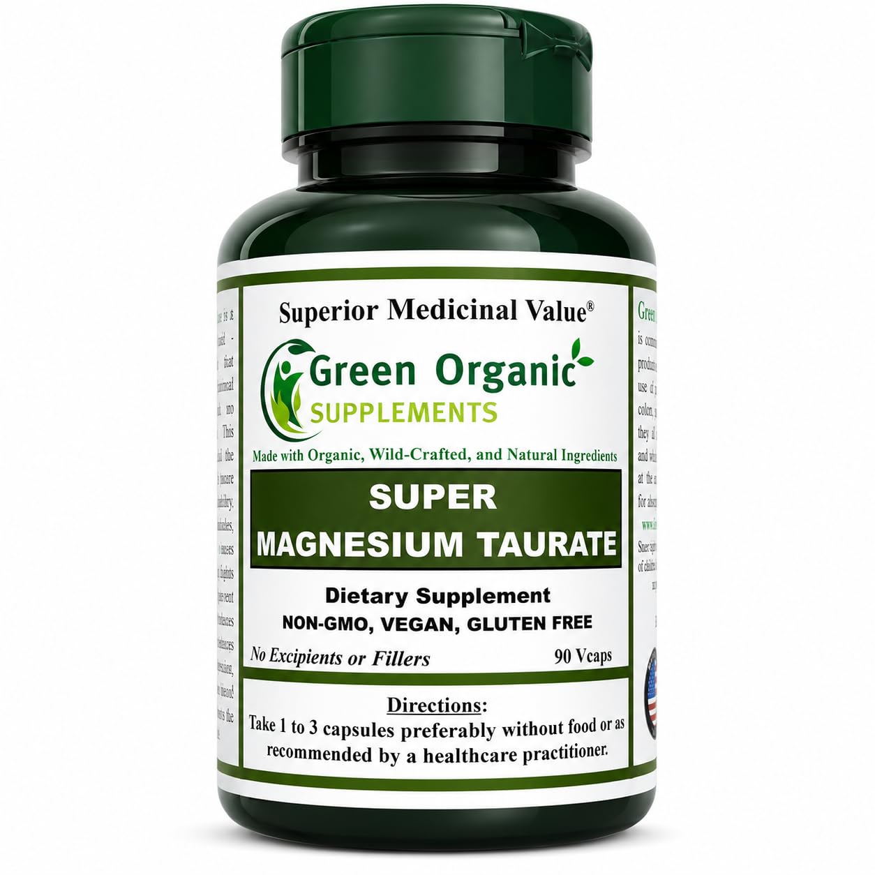 Green Organic Supplements Magnesium Taurate Capsule 90 Count