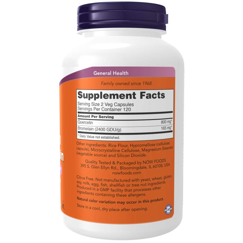 NOW Foods Quercetin with Bromelain, 480 Capsules
