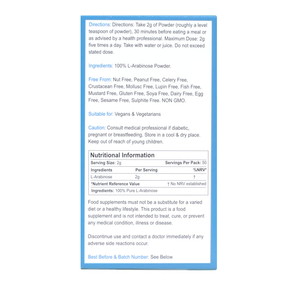 SC Nutra L-Arabinose Original Powder - Sugar Alternative, 3.53 Ounce
