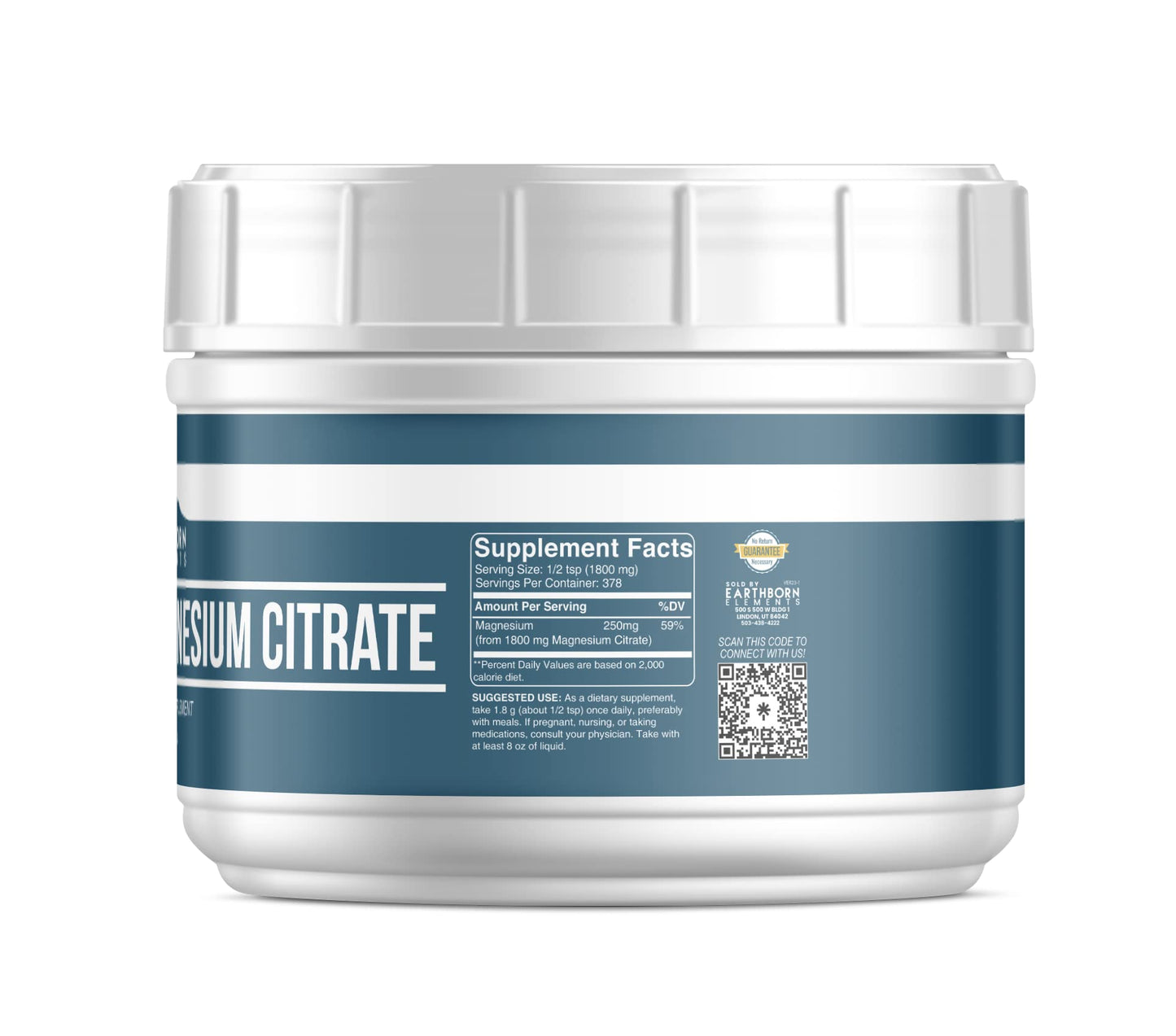 Earthborn Elements Magnesium Citrate Oral Supplement Powder, 24 Ounce