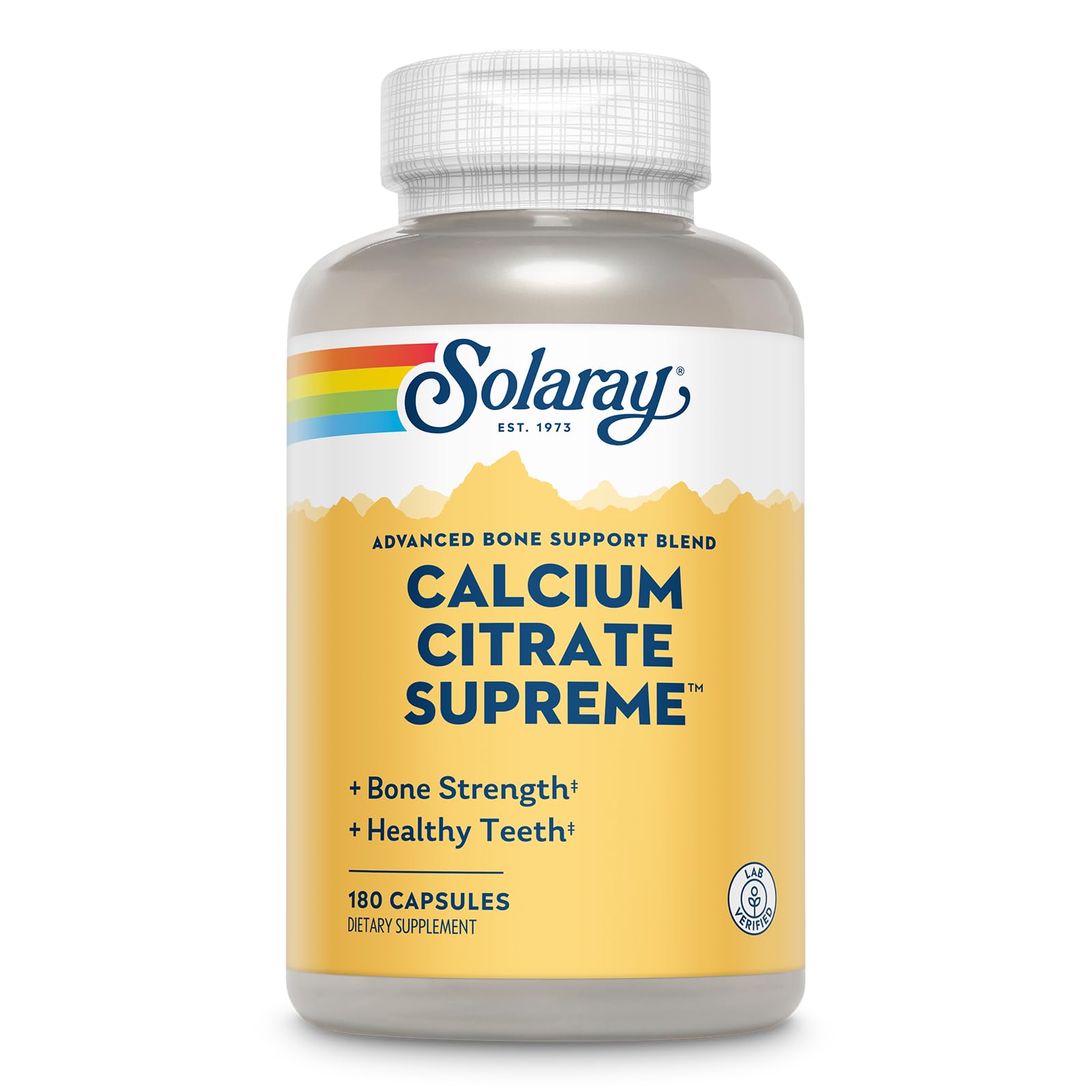 Solaray Calcium Citrate Supreme 800mg Advanced Bone Support Blend Gentle Digestion Formula, 30 Servings, 180 VegCaps