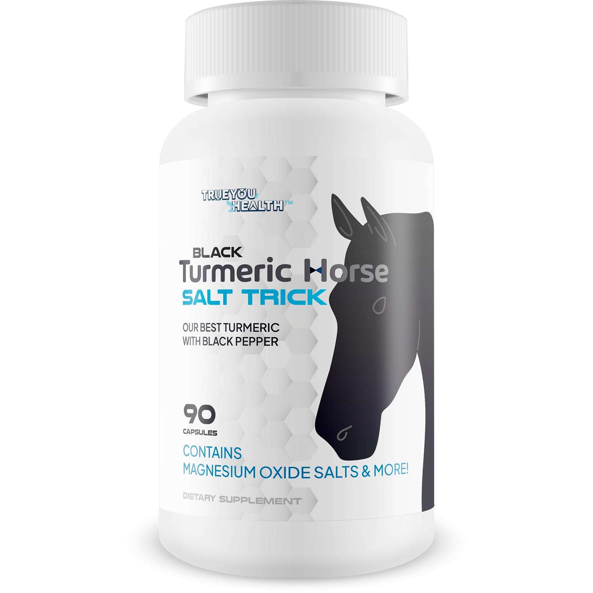 True You Health Black Turmeric with Black Pepper Curcumin Ginger Supplement, 90 Capsules