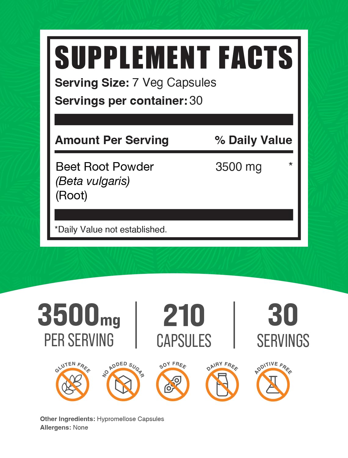 BulkSupplements Beet Root Capsules 210 Count